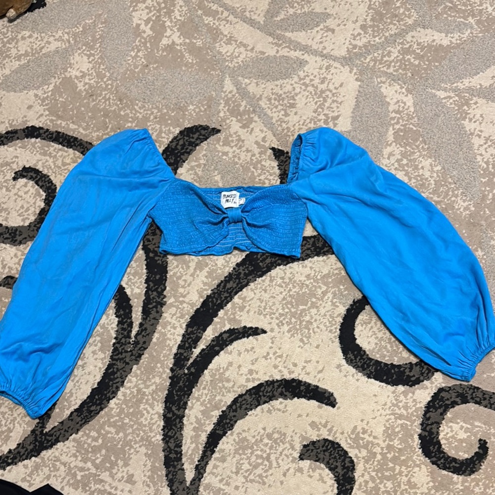 Princess Polly Vibrant Blue Crop Top - Picture 1 of 4